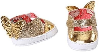 Annabell Doll Shoes Zapf Creation Baby Gold Butterfly Style
