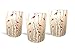BANBERRY DESIGNS Cardinal Candle Votive Holders - Set of 3 Frosted Glass Red Cardinals on Birch Tree Branches - 3 LED Tealight Candles Included