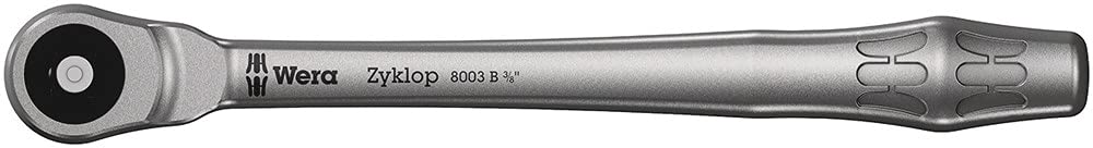 Wera 05004033001 8003 B Zyklop Metal Ratchet with Push-Through Square and 3/8" Drive