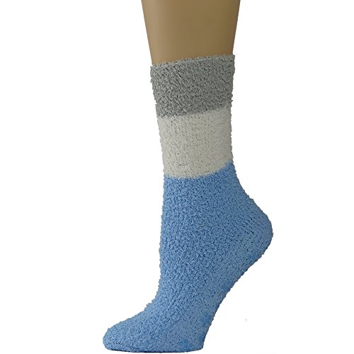 Debra Weitzner Womens Warm Fuzzy Socks Ultra Soft 6 Pairs Striped