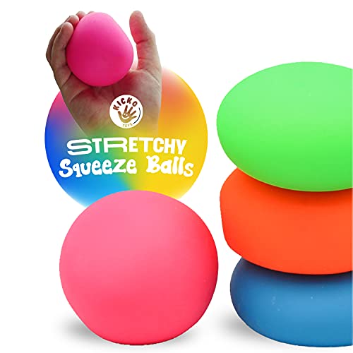 Kicko Sensory Squeeze Balls 4 Pack 2 Inch Colorful Soft Stretchy