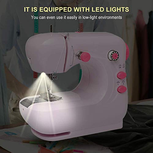 Portable Electric Sewing Machine with Foot Pedal and Double Thread
