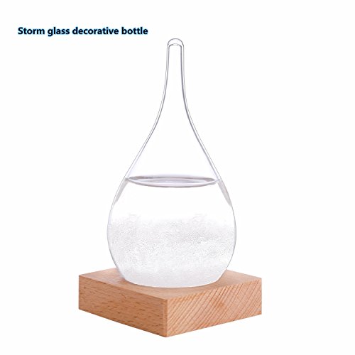 Hotbest Creative Fashion Desktop Water Drop Decoration Seventeenth Century European Weather Forecast Storm Glass Weather Station (Small)