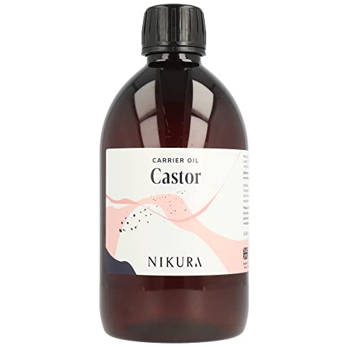 Nikura Castor Oil - 500ml | For Skin, Hair Care, Soap Making, Body and Face | Moisturising, Hydrating & Nourishing | Vegan & UK Made | BPA Free