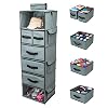SMIRLY Hanging Closet Organizer and Storage Shelves – Wardrobe Clothes Organizer for Closet, Storage Organizer – Hanging…