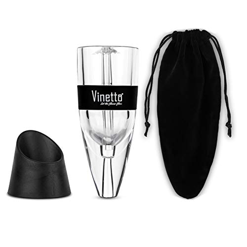 Vinetto Wine Aerator - Makes Your Wine Taste Better - Three Aerating Layers - Premium Wine Bottle Pourer for with Gift Travel Pouch & Drying Stand - Thumbnail 7