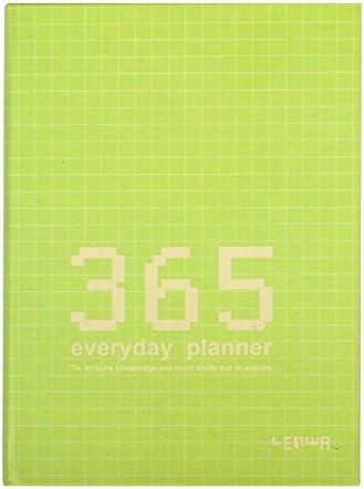 EzSos Daily Planner, 365 Schedule Diary Notebook, Hardcover Notepad Agenda Planner for Time Management Work Study Record, Medium Size of A5, 5x7.2 Inch,128 Sheets, Green