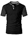 DANDYCLO Men's Henley Shirt Casual Short Sleeve Two Tone Shirt