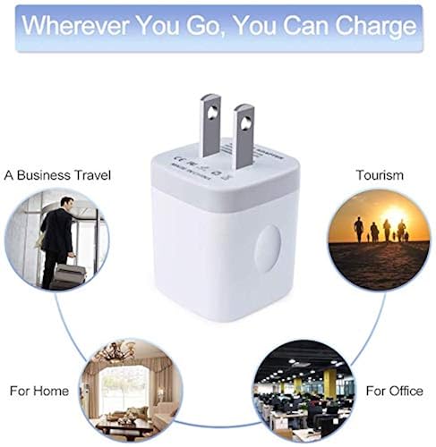 3-Pack USB Wall Charger Block - 2.1A 3-Port Cube Power Adapter For Phones & Tablets
