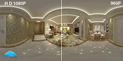 BlueHills White Compact Security Camera for Ceiling or Walls HD 1080P Night Vision Motion Detector & Two-Way Audio - Monitor Front-Door Home Business Kids Baby Dog Cat & Pets with App in Cell Phone