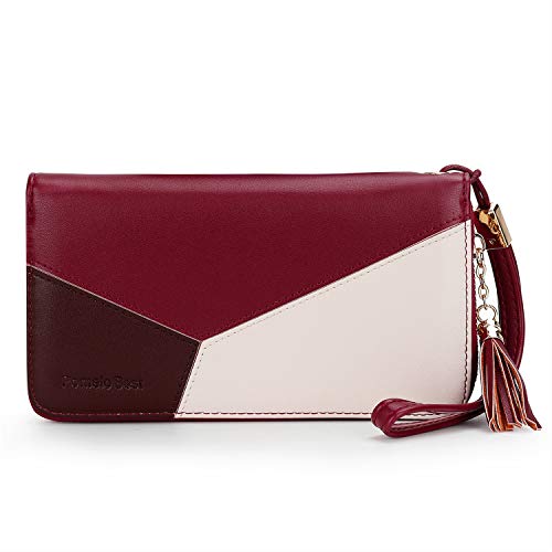Wallets for Women with Multiple Card Slots and Roomy Compartment (Wristlet Type - Red)