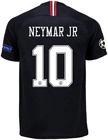 Goldenhetai 10# Neymar JR Paris Saint-Germain X 2018-2019 Season New Away Mens Soccer Jersey & Armbands Color Black/White