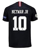 Goldenhetai 10# Neymar JR Paris Saint-Germain X 2018-2019 Season New Away Mens Soccer Jersey & Armbands Color Black/White