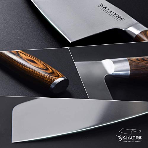 Kiaitre Meat Cleaver Knife 7 Inch Vegetable Cleaver Knife High Carbon German Steel with