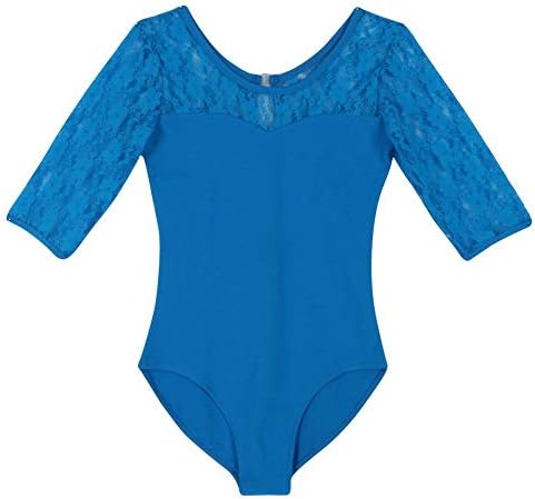 Hougood Girls Ballet Leotards Gymnastic Leotards Classic Bodysuit Kids Flower Lace Dance Leotard Gymnastics Ballet Athletic Dancewear Age 3-14 Years Old