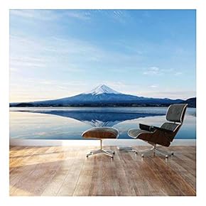 Mt. Fuji and Reflection on a Perfectly Smooth Lake - Landscape - Wall Mural, Removable Sticker, Home Decor - 66x96 inches
