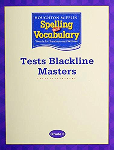 Houghton Mifflin Spelling and Vocabulary Grade 3, Tests Blackline Masters