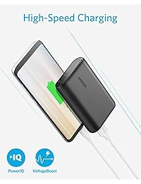 Cargador de batería Anker PowerCore 10000 portátil, uno de los más pequeños y ligeros, batería externa de 10000 mAh, ultracompacto, tecnología de carga extrarápida, para iPhone, Samsung Galaxy y más, Negro