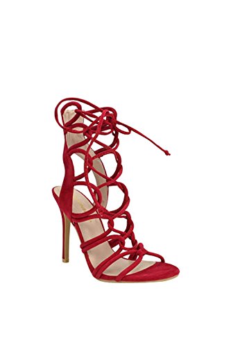 Shoe republic la key west strappy heels,7.5 m us,red