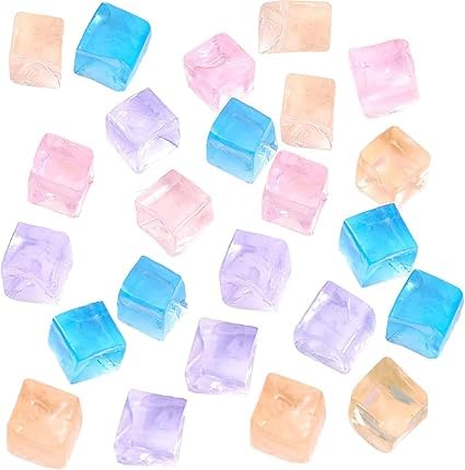 QyueQyat 24Pcs Transparent Cube, Mini Jelly Cube Toy Small Fidget Toys, Stress Cube for Birthday Parties and Easter Gifts, Stress Relieving Balls (Random Colors)