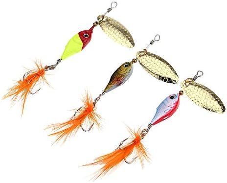 Fishing Accessory 1pcs 8cm 10g Colorful Fishing Lure Hard Bait Metal Spoon with Feather/Hook Fishing Tackle Golden/blue/yellow