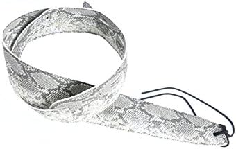ZKHOECR 2.5 Inchs Snakeskin Personalized Unique Wide Guitar Strap with Tie,PU Leather Adjustable Length Vintage Shoulder Serpentine Straps Belt for Electric Acoustic Guitar Bass for Men Women Gray
