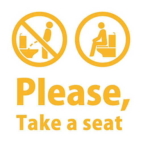 화장실 씰 스티커 좌이라고 영어 Please, Take a seat(서양식 화장실에 앉아 사용 부탁)커팅 스티커 씰 사이즈150mm 광택 타입 내수 옥외내 후3～4년 (검정