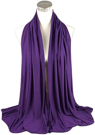 Elegance Collections Muslim Women's Jersey Hijab Khimar Soft Rectangle One Size Purple