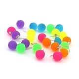 YARUIE Assorted Fluorescence Color Resin Ball Stud 10 mm (Pack of 12 Pairs)