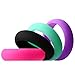 Aven womens Silicone Wedding Ring - 4 Rings Pack - 5.5mm Wide(2mm Thick)-Black, Pink, Purple, Turquoise(7.5)