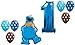 LOONBALLOON Cookie Monster Sesame Polka Dots #1 1st Birthday Party Mylar Latex Balloon Set