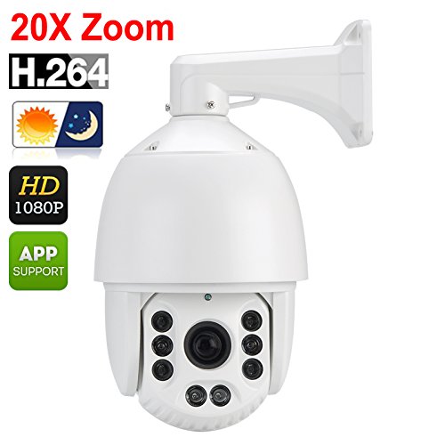 Auto Tracking PTZ Dome Camera - 1/2.8 Inch CMOS, 20X Zoom, 120 Meter Night Vision, IP66, Fast Pan + Tilt, 1080P, 256 Presets