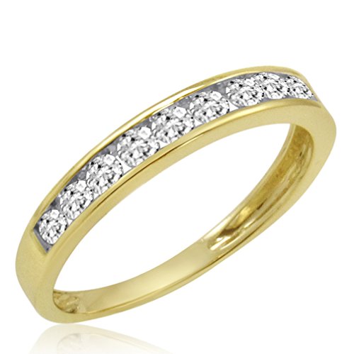 IGI Certified IGI Certified 10K Yellow Gold Diamond Anniversary Ring ( 1/2ct available sizes 5-9)