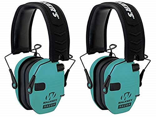 Walkers GWPRSEMLTL Razor Slim Electronic Earmuff 23 dB Light Teal - 2 Pack