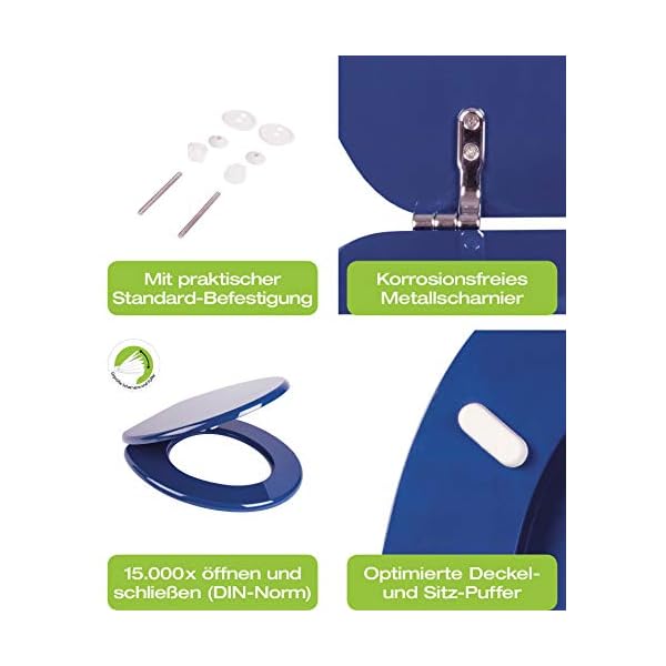 Sitzplatz Toilettensitz blau Montageset
