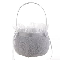 Icocol New Design Style Lace Flower Romantic Bowknot Silk Cloth Wedding Ceremony Party Rose Flower Girl Makeup Basket Gift