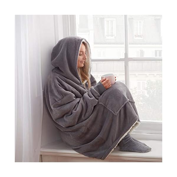 Sienna Hoodie Blanket Ultra Soft Sherpa Fleece Warm Cosy Comfy Oversized Wearable Hooded