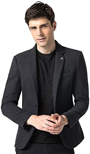Finrosy Men's Slim Fit Blazer Jacket One Button Center Vent Flap Pockets Solid Casual Suits (Gray,3XL)