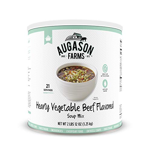 Augason Farms Hearty Vegetable Beef Flavored Soup Mix 2 lb 12 oz No. 10 Can