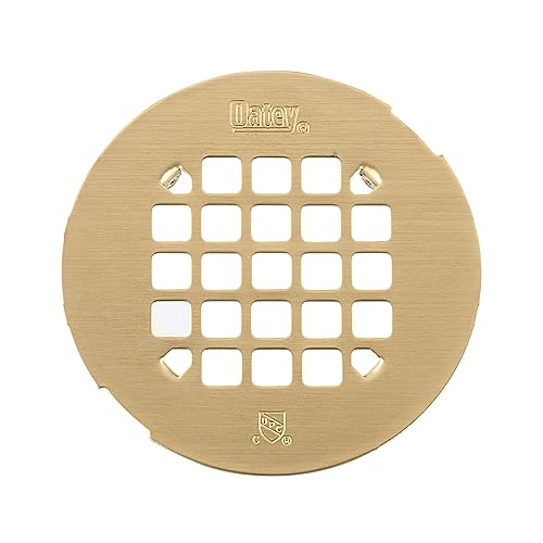 Oatey 42360 Universal 4-1/4 in. Snap-Tite Round Shower Strainer in Brushed Gold