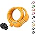 Titanker Bike Lock, Bike Locks Cable 4 Feet Coiled Secure Resettable Combination Bike Cable Lock with Mounting Bracket, 1/2 Inch Diameter (Baby Orange(4 feet))