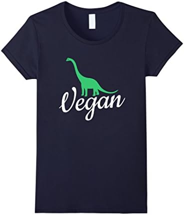 Women's Vegan T-Shirt. Dinosaur Vegan Tee Large Navy