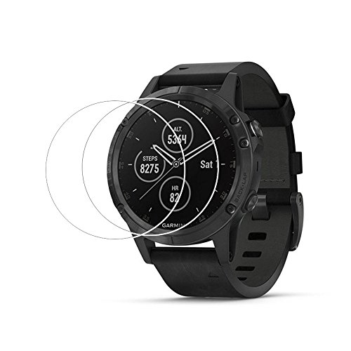 (2 Pack) Zshion for Garmin fÄ“nix 5 Plus Screen Protector,Full Coverage 9H Hardness Tempered Glass Screen Protector for Garmin fenix 5 Plus with Anti-Fingerprint Bubble-Free Crystal Clear