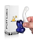 PUFF LABS White Blue 5'' Bubbler Made in the USA