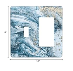 Abstract Turquoise Blue Marble 2 Gang Single