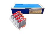 Inkjetcorner 4 Pack Red Compatible Ink Cartridge for Canon CLI-8R Canon Pixma Pro9000 Mark II