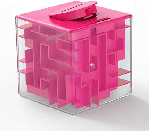 Money Maze Puzzle Box, Sakiyr Money Bank for Kids and Adults Funny Birthday XMAS-Gift (Pink)