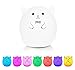 Mystery 3-Modes Soft Silicone LED Baby Pig Night Light, USB Rechargeable Children Night Lamp Cute Pig Lamp with Warm White, Single Color, 7-Color Breathing Modes for Kids Adults Bedroom Decoration(A)