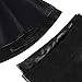 HDE Women's Shiny Liquid Metallic Wet Look Flared Pleated Skater Skirt (Black, Small)