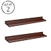 O&K FURNITURE Wall Shelf Display Floating Shelves (Teak, 18.9